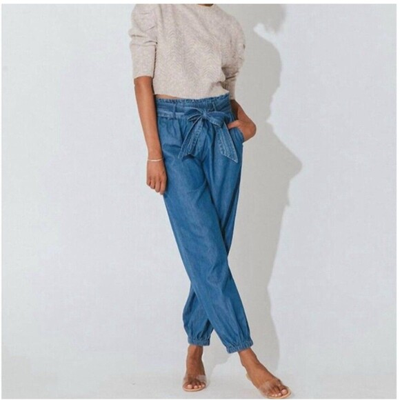 Cleobella Denim - Cleobella Rena Denim Blue Jean Jogger Size Small Elastic Waist